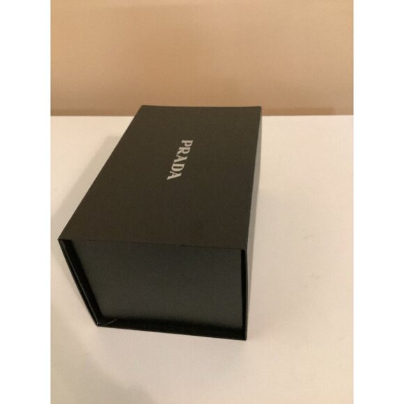 Prada Box Only Black With Embossed PRADA Logo In silver, 7”Lx4”Hx41/2 W New - Picture 6 of 9